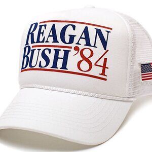 Custom Reagan Bush 84 Campaign New Curved Hat Republican President White